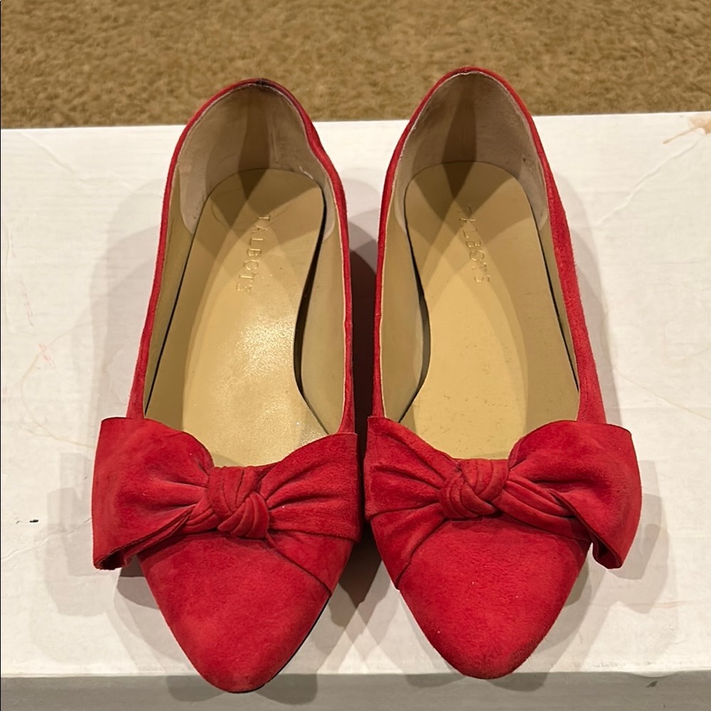 Talbots Red Suede Bow Flats